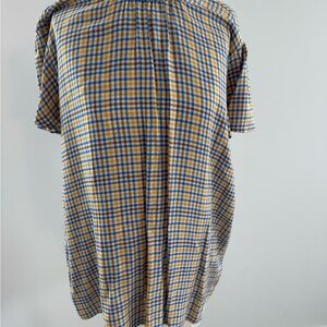 NWOT Ann Taylor Factory Blue and Yellow Plaid Blouse NWOT